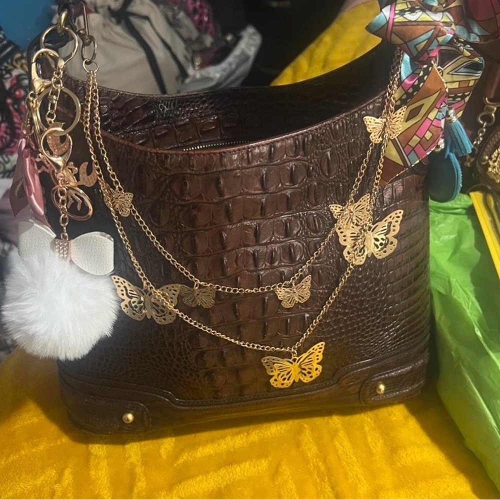 Brahmin Brown Structured Tote